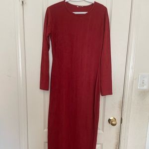 Suede maxi dress